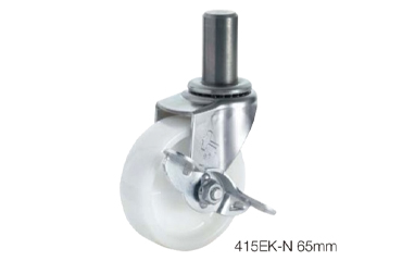 ハンマーキャスター415EK (φ40～150)(差込式・自在・ストッパー付)(クロームメッキ)